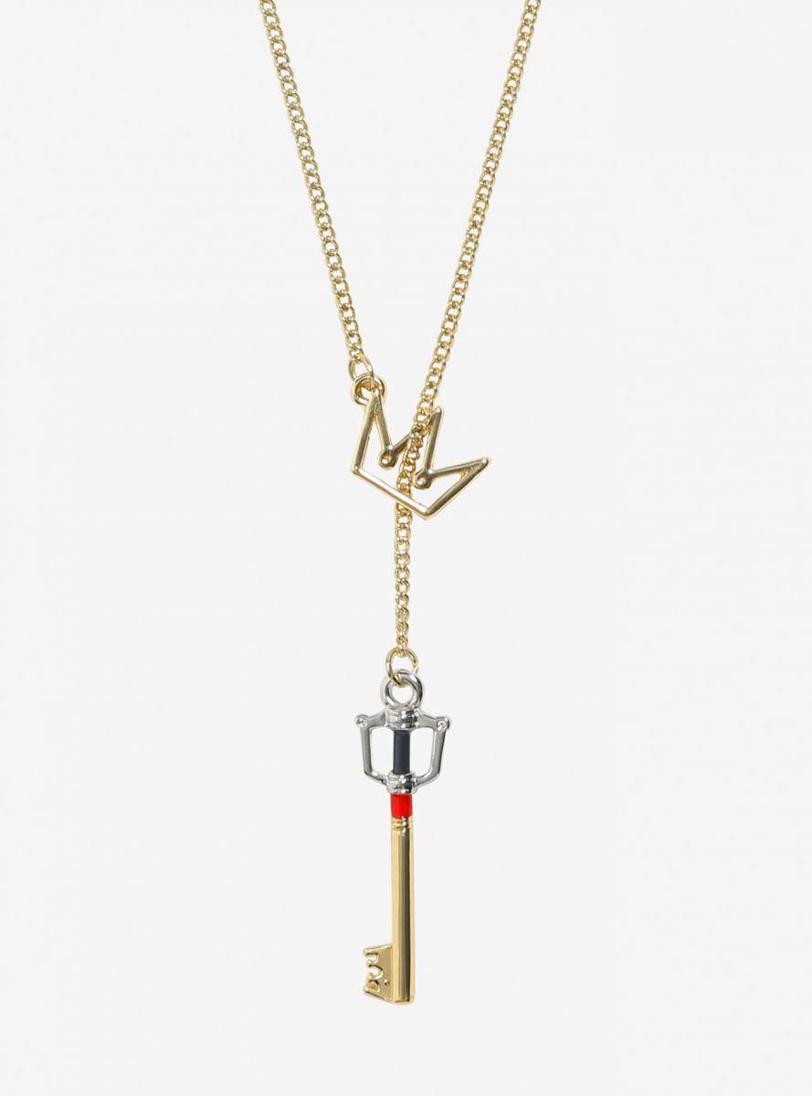 Kingdom Key D Keyblade Key Crown pull through necklace