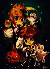 Sora And Roxas In Halloween Town