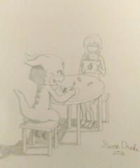 Namine & Veemon, Drawing!