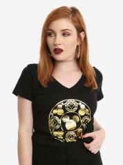 Kingdom Hearts Gold Foil girls v-neck t-shirt 1
