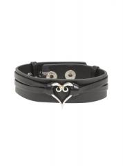 Kingdom Hearts Silver Heart black leather cuff 1