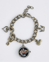 Kingdom Hearts Goldplated Charm Bracelet with Watch Charm