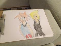 sora and roxas my old drawing on paper