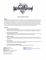 KINGDOM HEARTS III Fact Sheet 1