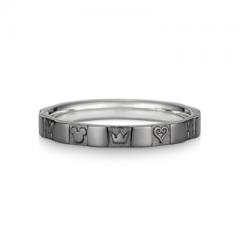 Monogram Ring Single Silver Black Coating