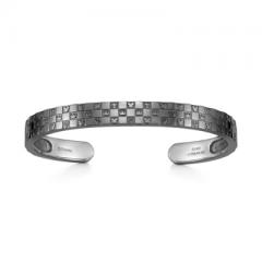 Monogram Bangle Triple Silver Black Coating