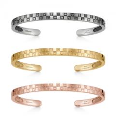 Monogram Bangle Double Silver Ibushi Yellow Gold Coating Pink Gold Coating