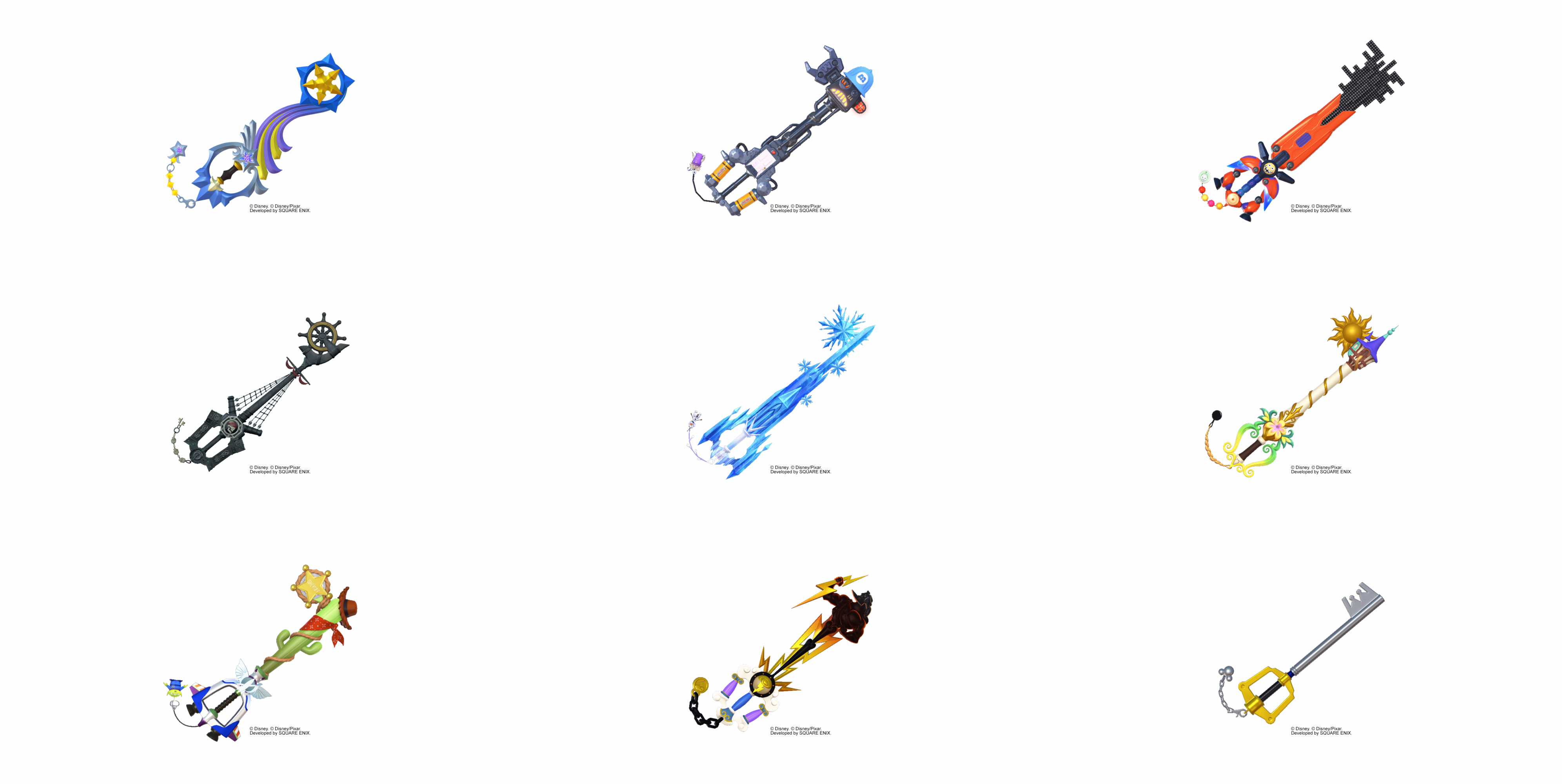 Renders Of Some Kingdom Hearts Iii Keyblades Have Been Released Kingdom Hearts News Kh13 For Kingdom Hearts