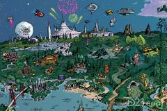 D23 2020 Gold Members Gift Fantastic Worlds Map