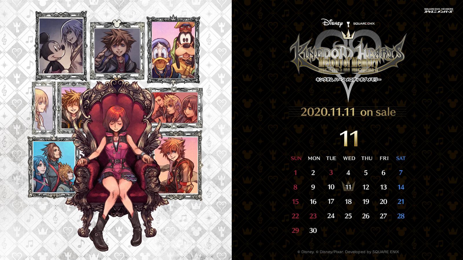 Square Enix Members Japan releases new Kingdom Hearts Melody of Memory  wallpaper calendar for the month of November - Kingdom Hearts News - KH13 ·  for Kingdom Hearts