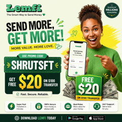 ❲Premium Reward❳ Lemfi Promo Code 【SHRUTSFT】 ⇒ Free $20 on Eligible Transfer